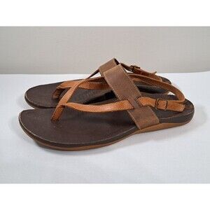 Women’s Bronze Brown Leather Chaco Sandals Strappy Size 10 Boho Hippie Festival